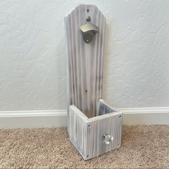 Shabby Chic Handmade Rustic Wooden Mounted Wall Bottle Opener Wall Decor - Picture 2 of 15